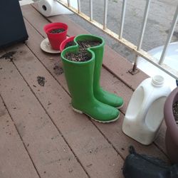 Green Boots Planter Potter