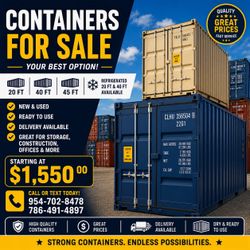 CONTAINERS FOR SALE 🚨  📦 20 FT • 40 FT • 45 FT ❄️