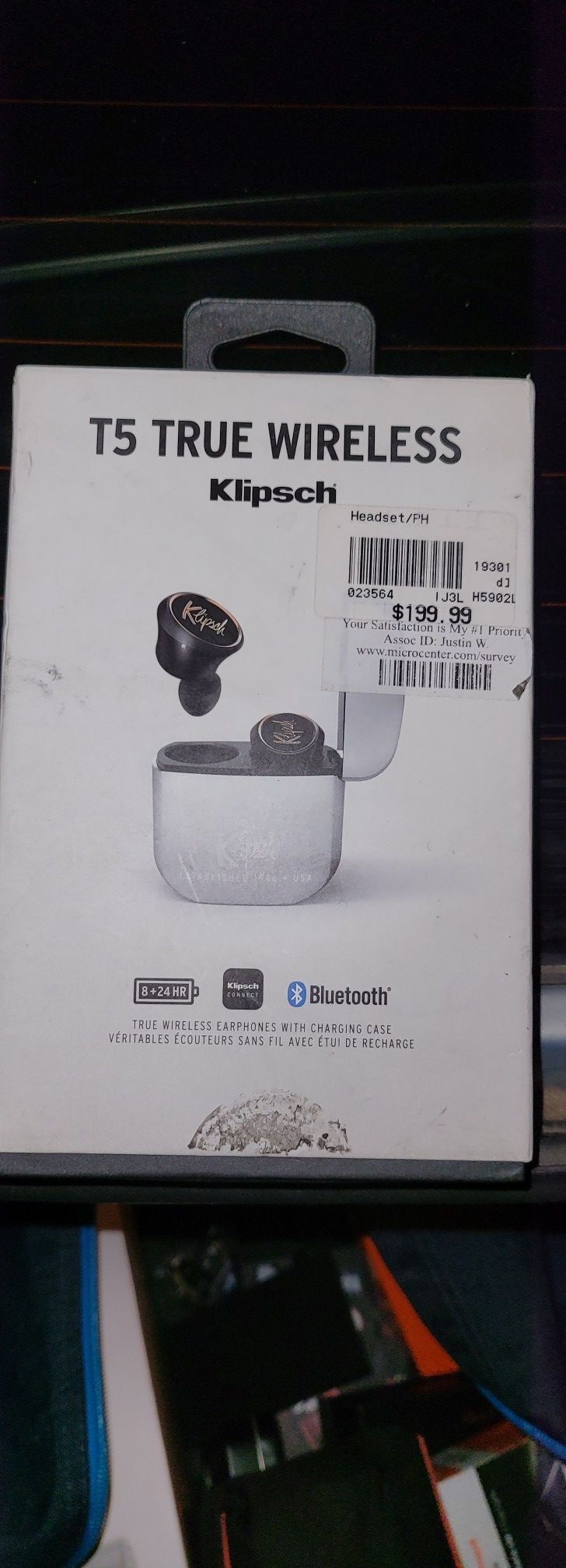 Klipsch t5 true wireless headphones /eaebuds