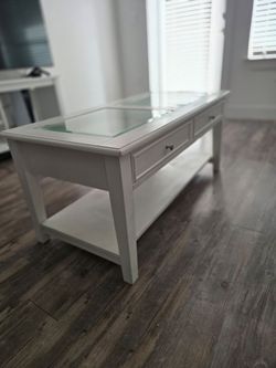 White living room table