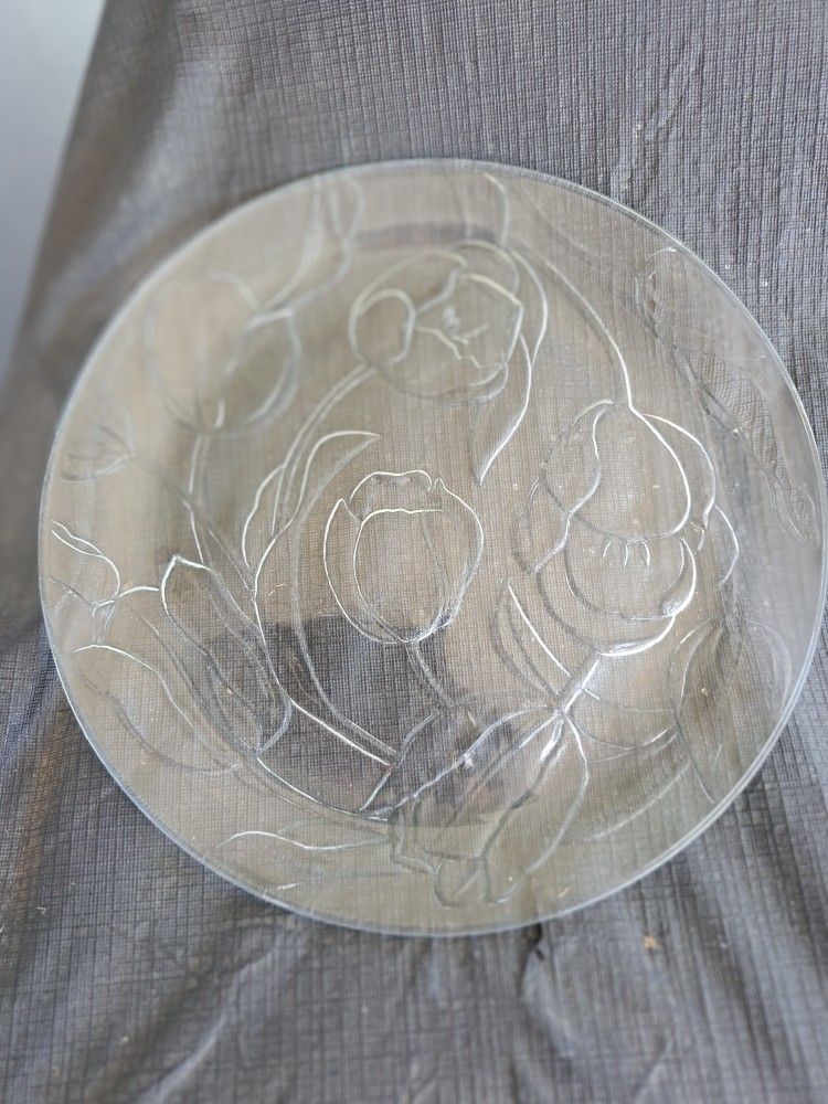 Vintage KIG Indonesia Tulip Cleat Press Glass