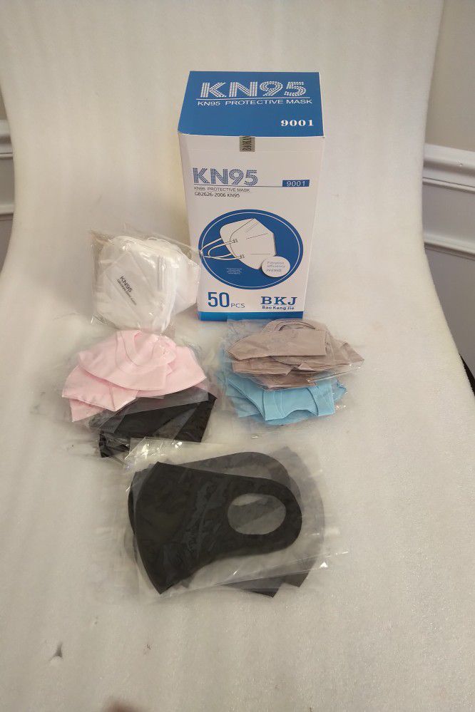 50 KN95 Face Masks + 50 Washable Color Cloth Masks