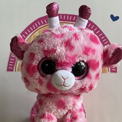 TYSILK BEANIE “SWEETUMS”  LARGE 9 INCH SOFT PINK PLUSH with GLITTERY FEET AND EARS
