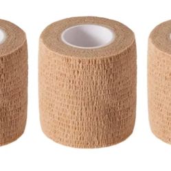 3 Pack 2" x 5 Yards 3m Coban Self Adherent Wrap Stretch Self-Adherent Tape for First Aid, Sports, Wrist, Ankle 