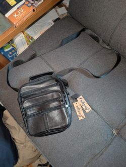 New Badiya black genuine leather crossbody shoulder bag