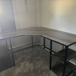 L-Shaped  Desk (with Shelves)