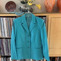 PRICE DROP: VTG NW/OT LUXURIOUS PEACOCK GREEN LAMBSKIN LEATHER JKT, L, by SCOUT
