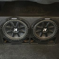 2 10in kicker subwoofers with box 