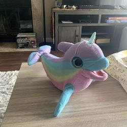 NWOT Fur Real 19” Wavy the Narwhal' Rainbow Toy Interactive Animatronic With Sound