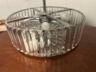 Nickel Crystal Semi Flush Mount Ceiling Light With Clear Glass Shade
