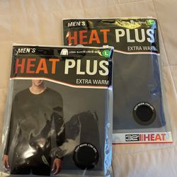32 Degrees Heat Men's Heat Plus Large Long Sleeve Crew Neck And Leggings