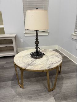 Marble Top Coffee Table Brass Metal Legs - Elegant and Chic - Trade or Sell