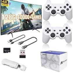 Wireless Retro Game Console Stick 4K,Retro Game Stick with Built-in 50 Emulators, 40,000 Games, 4k Output & 2.4GHz Wireless Controller, Retro Game Emu
