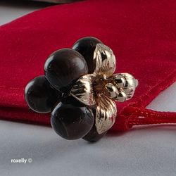 Vintage 14K Yellow Gold Tiger Eye Sphere Cluster Ring Size 6.5, Solid Gold!/ Anillo de Oro con Ojos de Tigre! 👌🎁Post Tags: Anillo de Oro