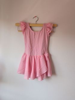 Size 5-6 Arshiner Girls Pink Ballet Dance Leotard with Skirt