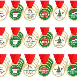 Liliful 60 Pcs Christmas Medals Bulk for Kids Adults 1.5 Inches Plastic Santa