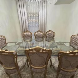 Elegant 11-Piece Baroque-Style Dining Set
