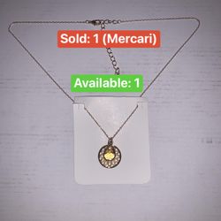 Circle Of Life Birthstone Crystal Pendant w/ Circle Charm Necklace (NOVEMBER)