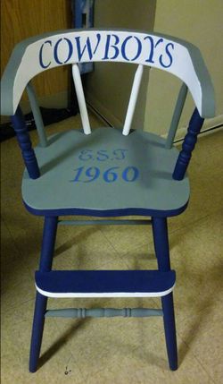 Handpainted Cowboys highchair