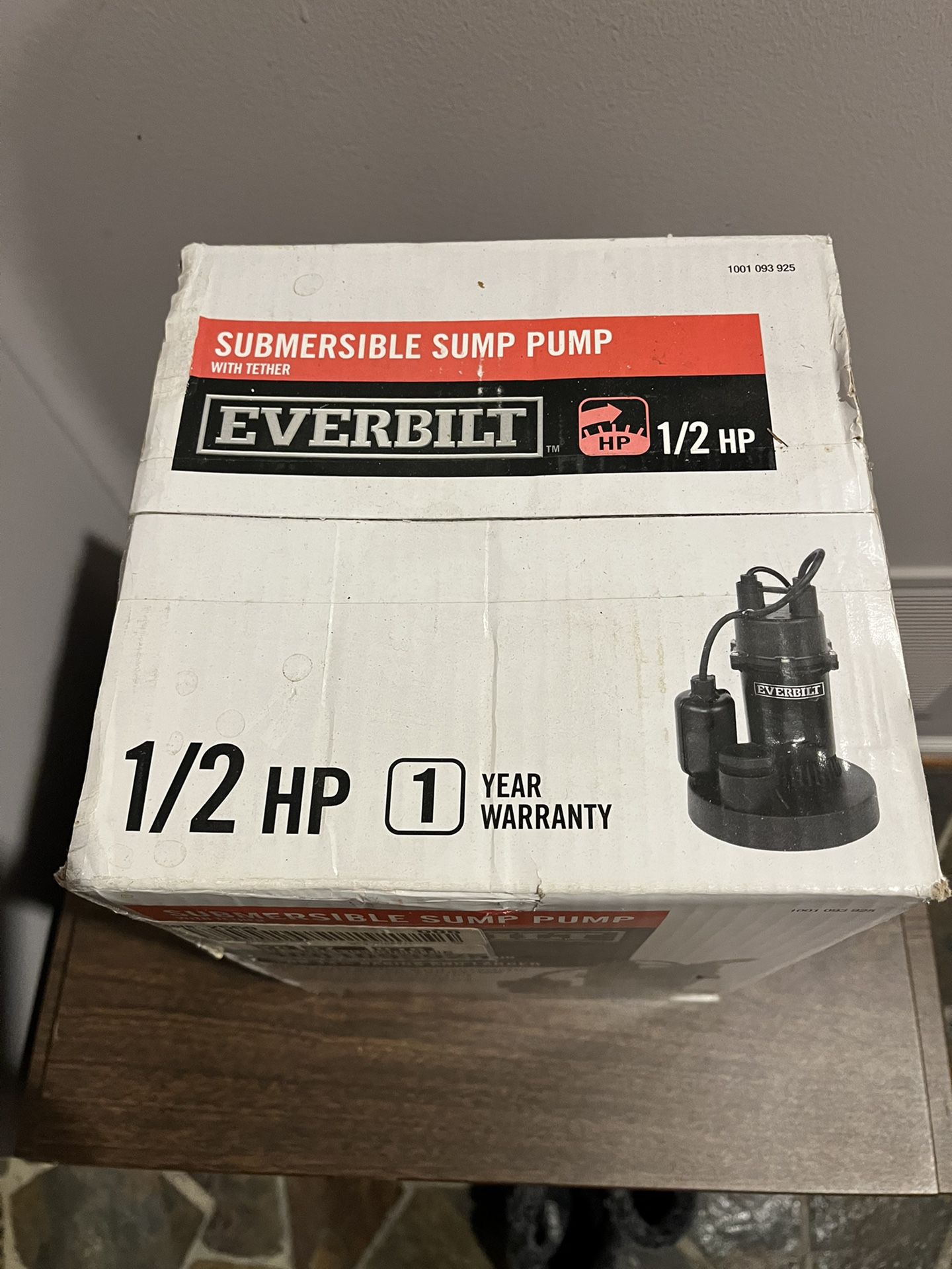  EVERBILT 1/2 HP SUMP PUMP. Brand  New . 