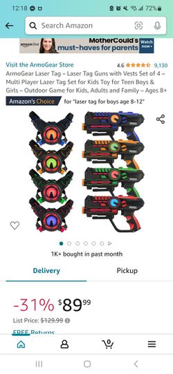  ArmoGear Laser Tag – Laser Tag Guns with Vests Set of 4 – Multi  Player Lazer Tag Set for Kids Toy for Teen Boys & Girls – Outdoor Game for  Kids