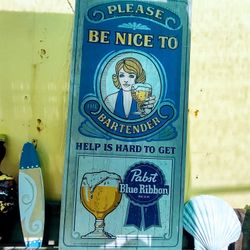 Vintage Wood Pabst Beer Sign