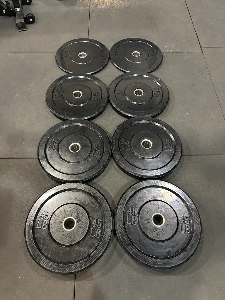 Smith Machine 1001 Squat Rack 230lbs Bumper Weight Plates Multi