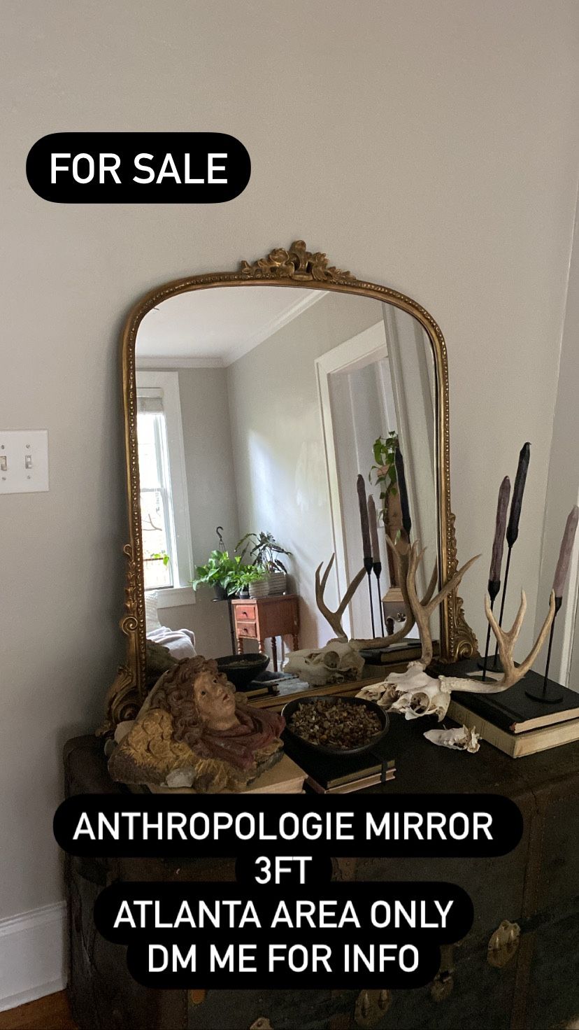 Anthropologie Gleaming Primrose Gold Mirror