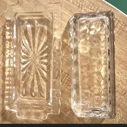 Vintage Anchor Hocking "Starburst" Clear Covered Butter 