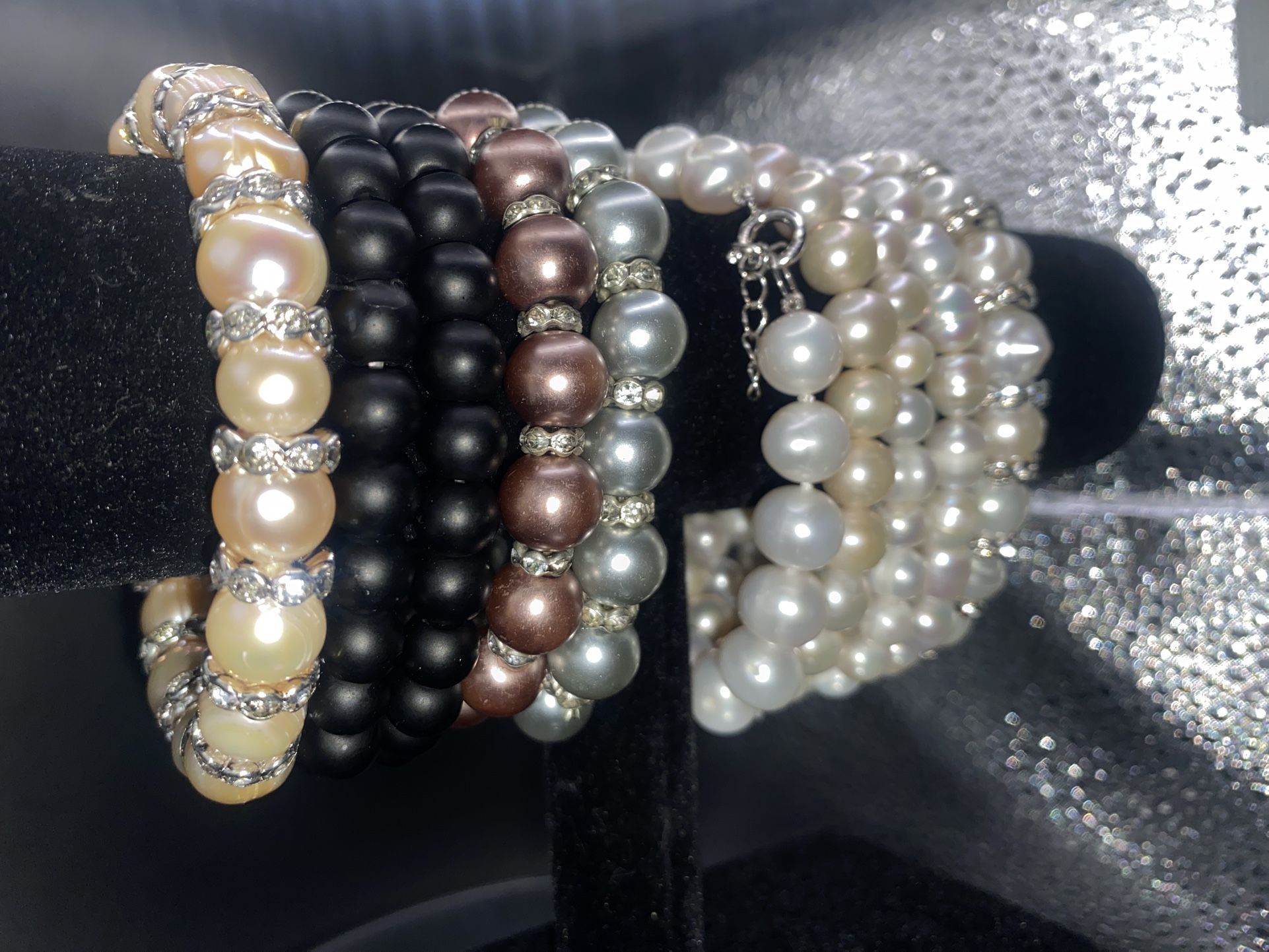 Genuine Saltwater Pearl Bracelets in Multiple Colors for Women