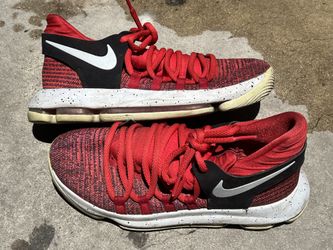 Nike Zoom Kevin Durant Red Shoes Spackled White Size 6.5