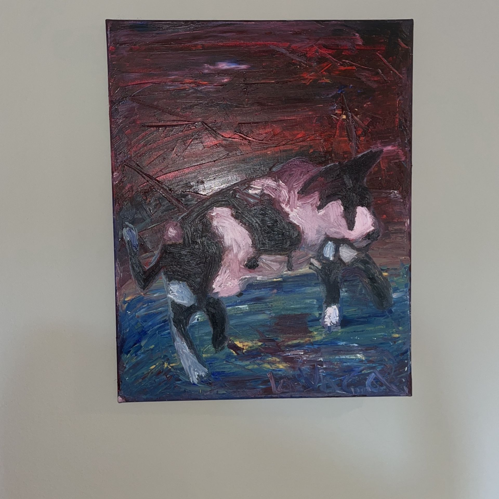 Oil Painting Of Cow