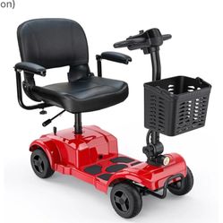 ENGWE Folding 4 Wheel Mobility Scooter,15 Mile Long Range, 250W Electric Powered Mobile Wheelchair for Seniors Adult with Detachable Basket, Front Lig