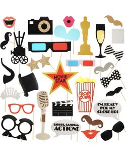Movie - Hollywood Party Photo Booth Props Kit - 33 Count