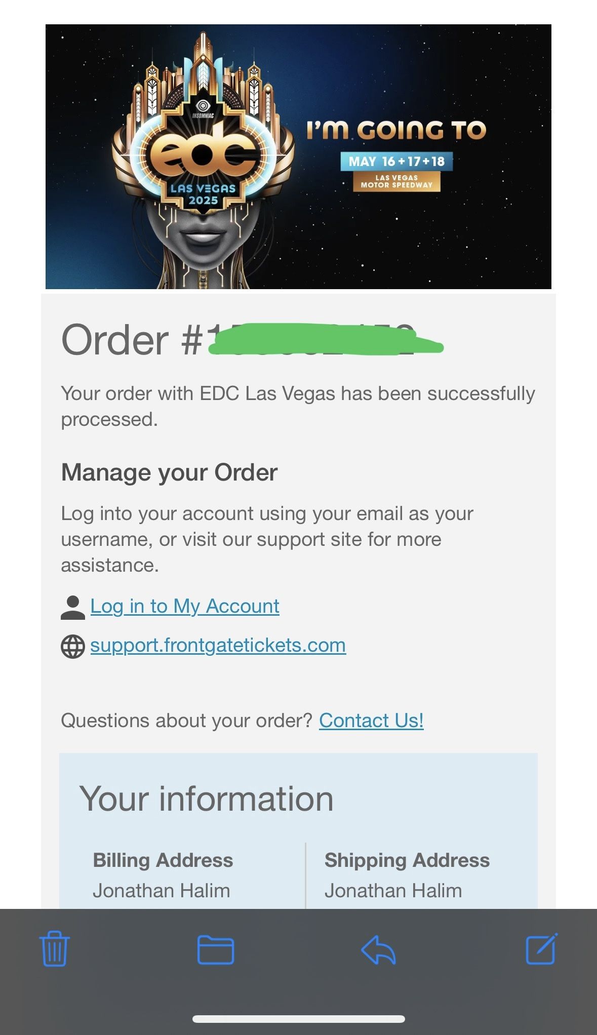 3 Day EDC GA wristband