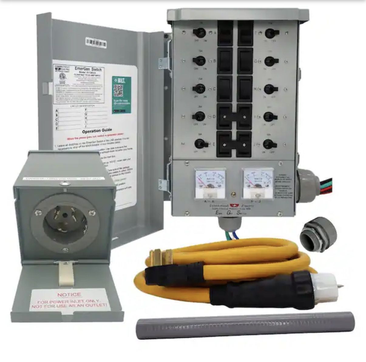 Emergen 50 Amp 10 Circuits G2 Manual Transfer Switch Kit