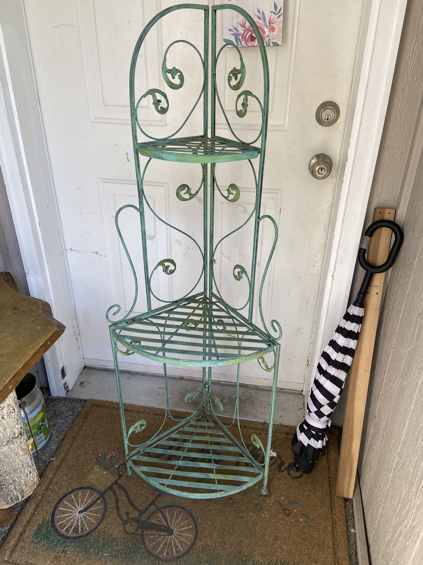 Green Folding Plant Stand 