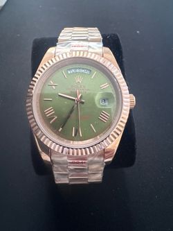 Rose gold 41 green face