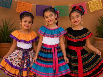 Vestidos Folklóricos Mexicanos para Niñas | Hechos a Mano | Telas Mexicanas Auténticas | Tallas 2–8