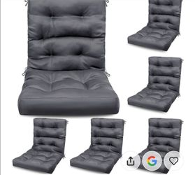 Outdoor Dining Chair Cushions (6) in Gray. New!