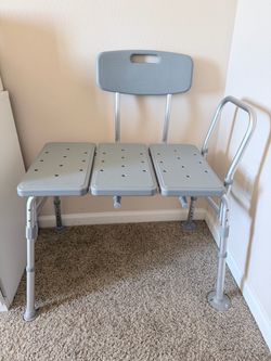 Shower Transfer Bench with Back and Armrest