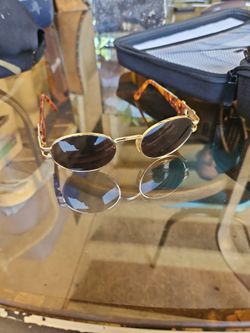 Saint Laurent Gold Round Sunglasses for Women
