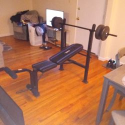 Weight Bench And Weights Included 150 That's A Big Deal