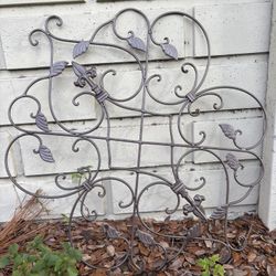 Indoor - outdoor metal art.  GARDEN wall sign plaque. New Orleans Fleur de lis Mardigras design. Hang by Pool, Patio, Terrace, Balcony or Front Door!