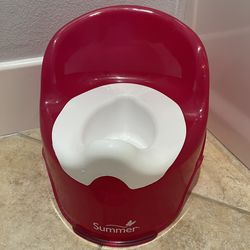 Kid Potty Chair – Pink – Easy to Clean  Pink toddler potty chair   Comfortable and easy to clean, with a removable white insert. Features: 	•	Backrest