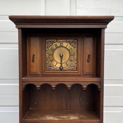 Antique Upright General Electric GE Clock No Radio Or Record Player Shelving Book Case Cabinet