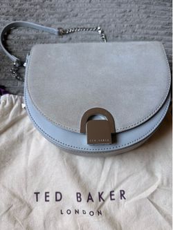 Ted Baker Crossbody Bag – Light Gray Suede