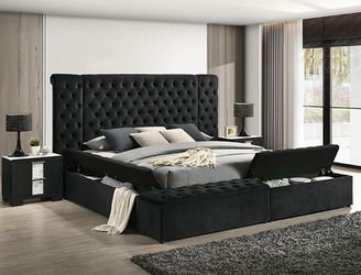 call 2404906970 LILIANA BLACK QUEEN SIZE BED FRAME SPECIAL
