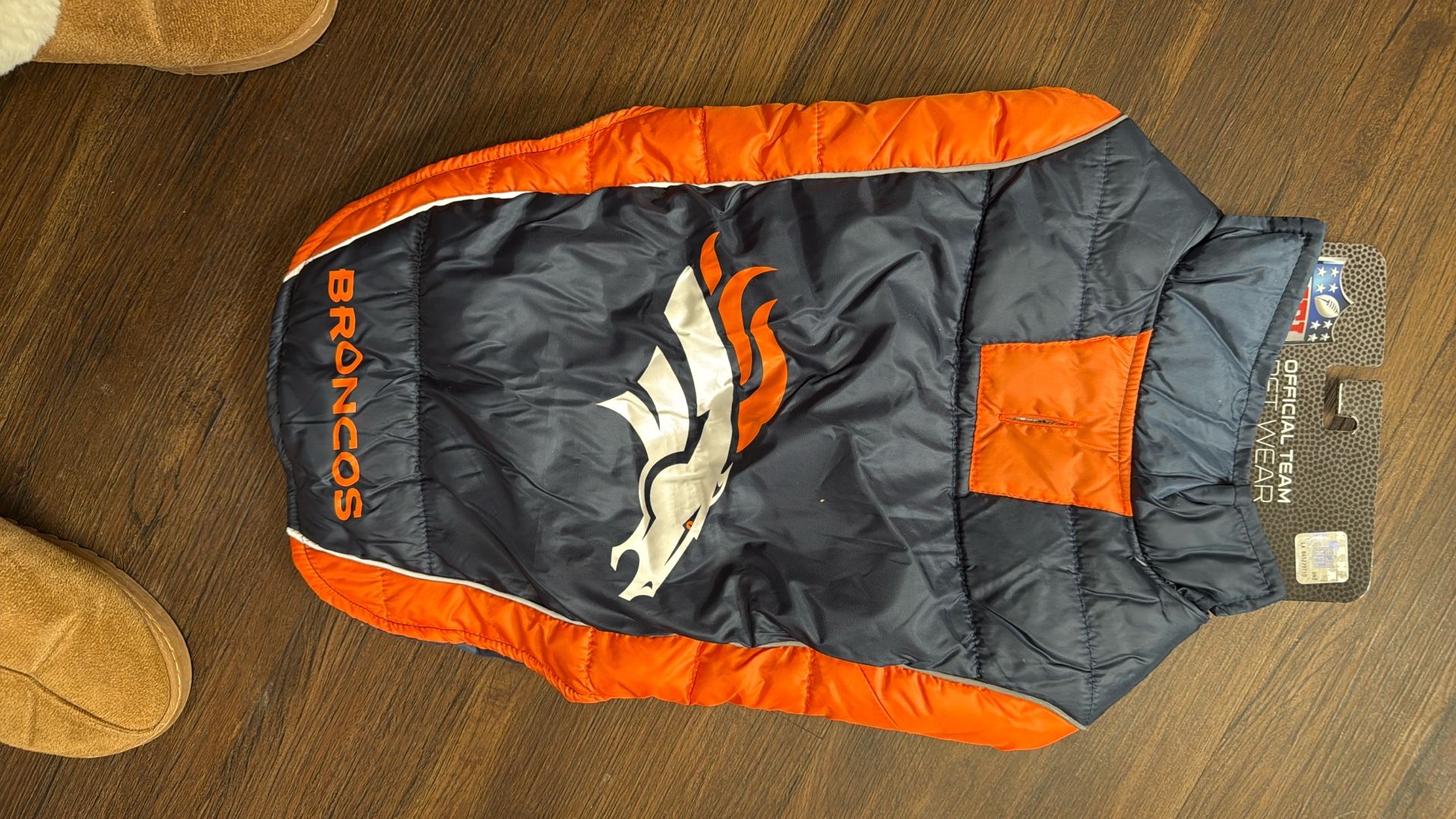NEW NFL BRONCOS PET JACKET. $15