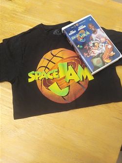 Space Jam T-shirt and Vhs Video Bundle